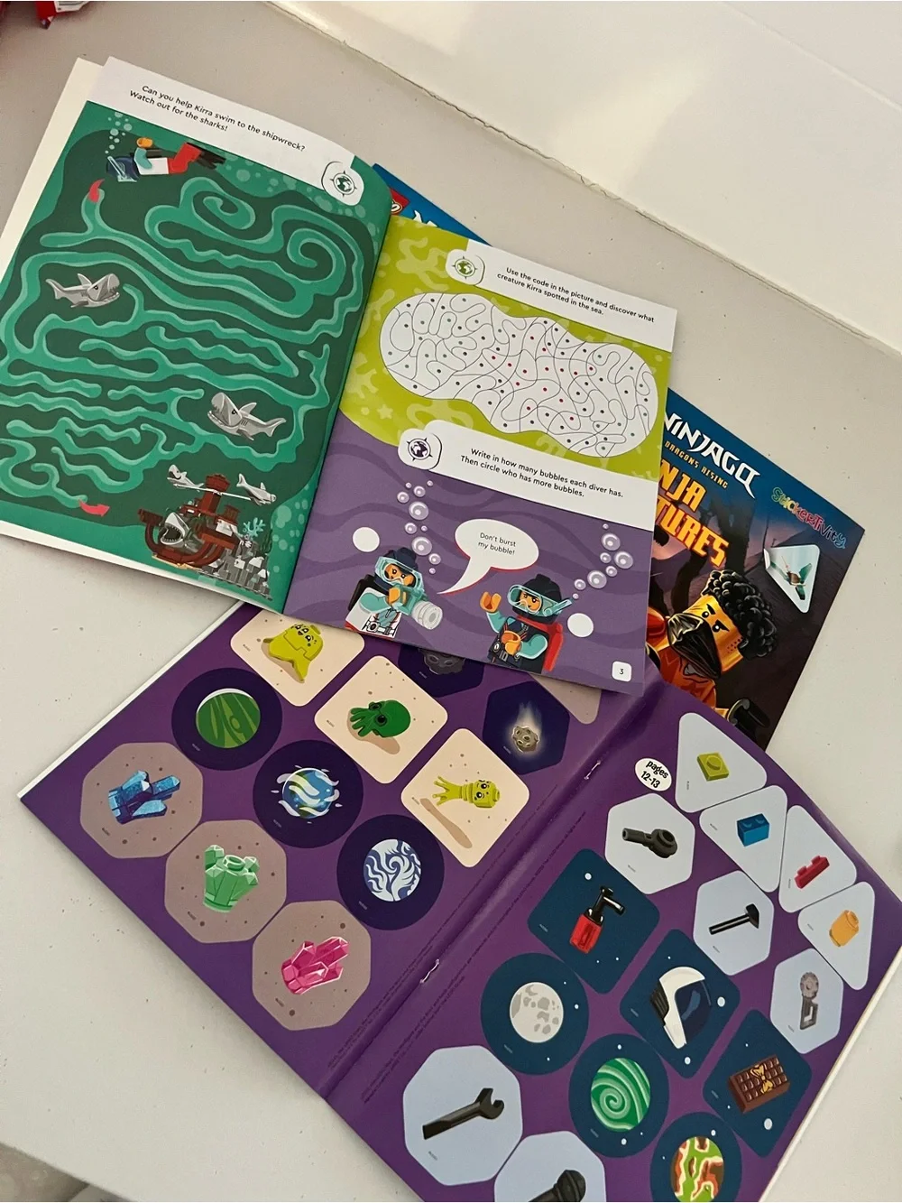New LEGO Kids Sticker Activity 4 Books - Assorted Lego City and Ninjago